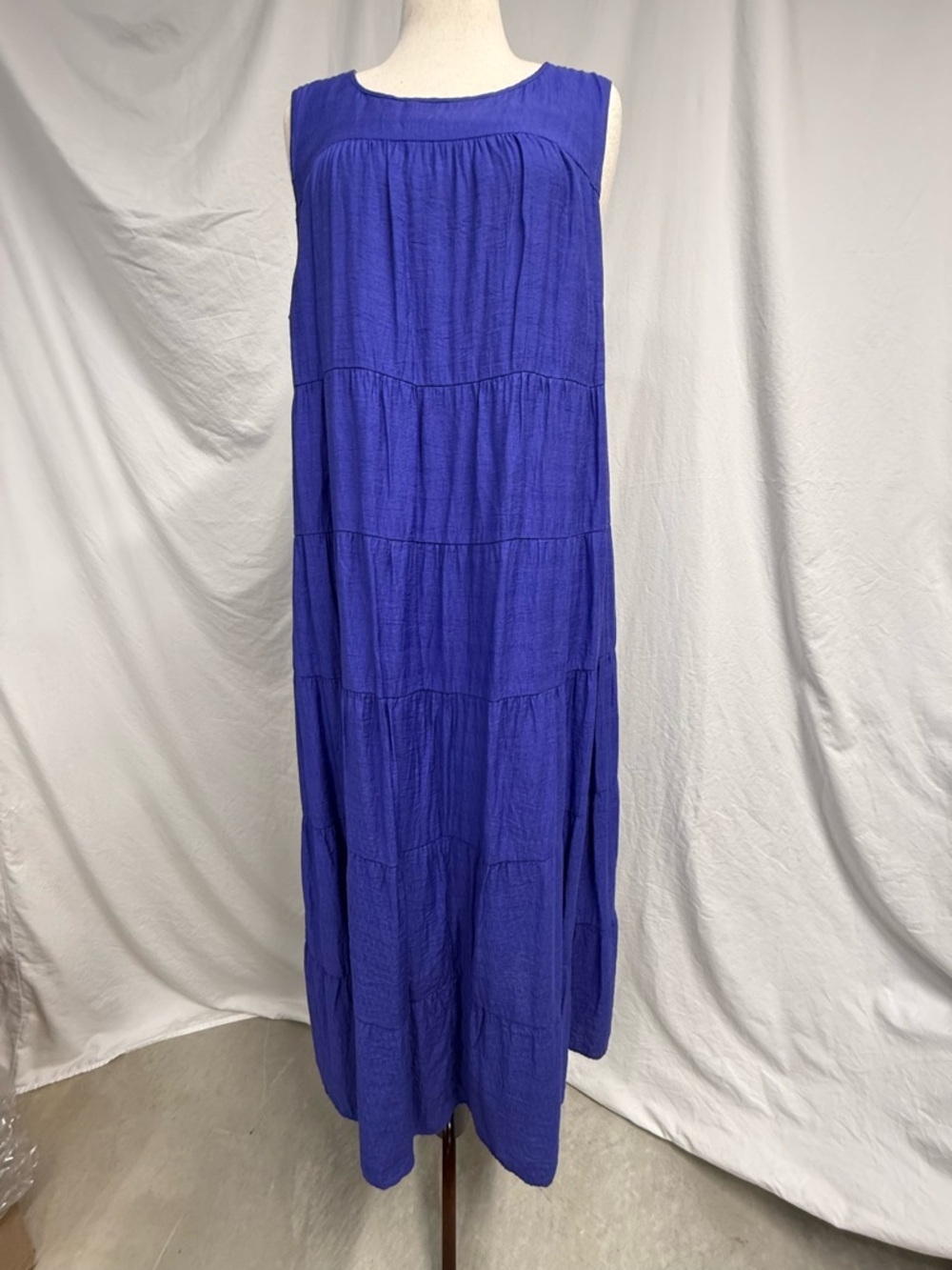 J. Jill Sleeveless Cobalt Tiered Maxi Dress